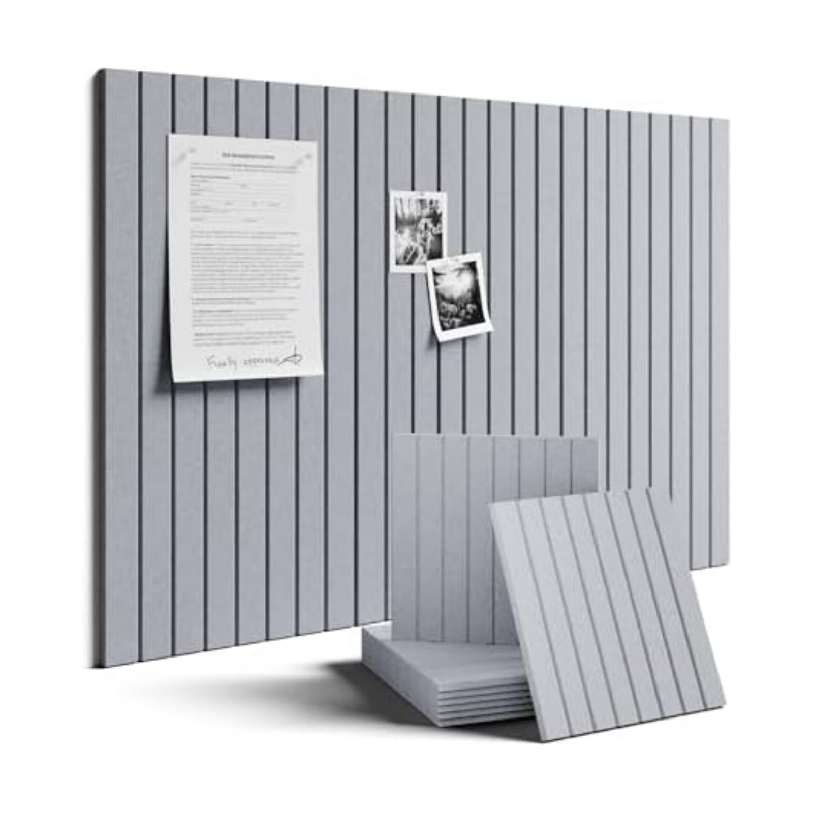 Fluxynara 36" x 24" Large Felt Bulletin Board, Soft Gray