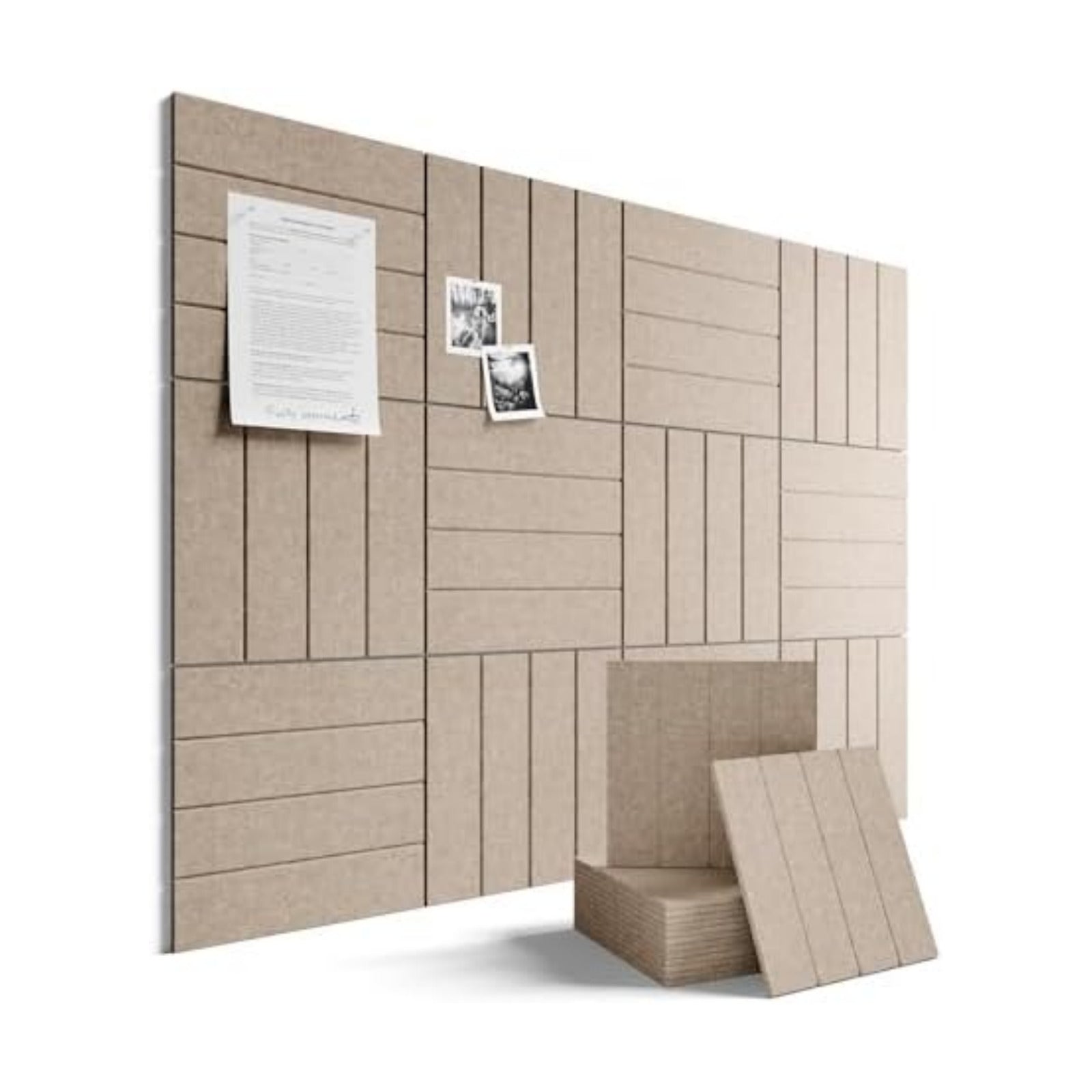 Fluxynara 48" x 36" Large Felt Bulletin Board, Taupe