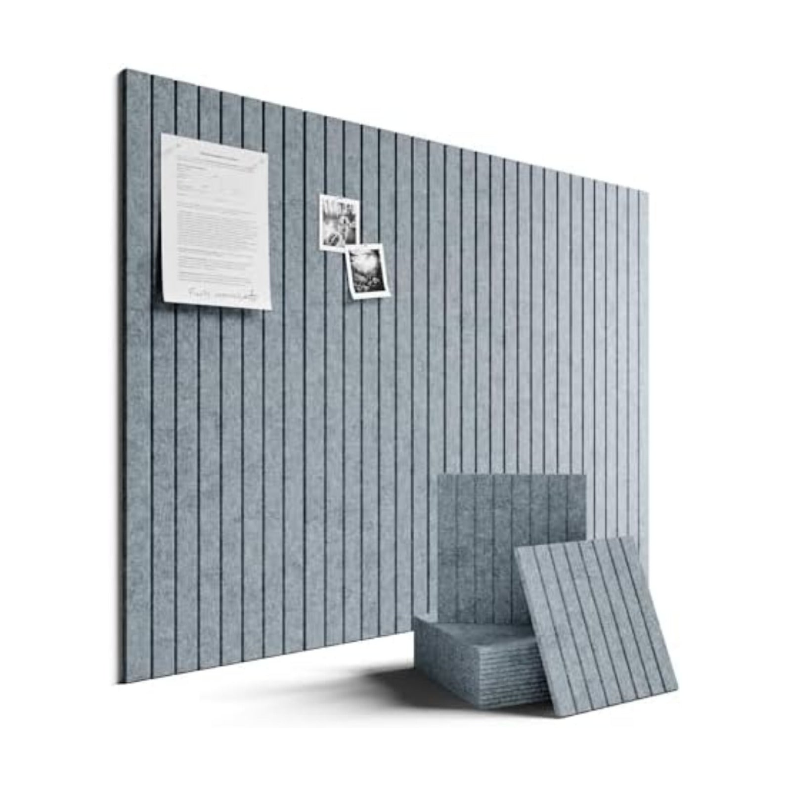 Fluxynara 48" x 36" Large Felt Bulletin Board, Blue Gray