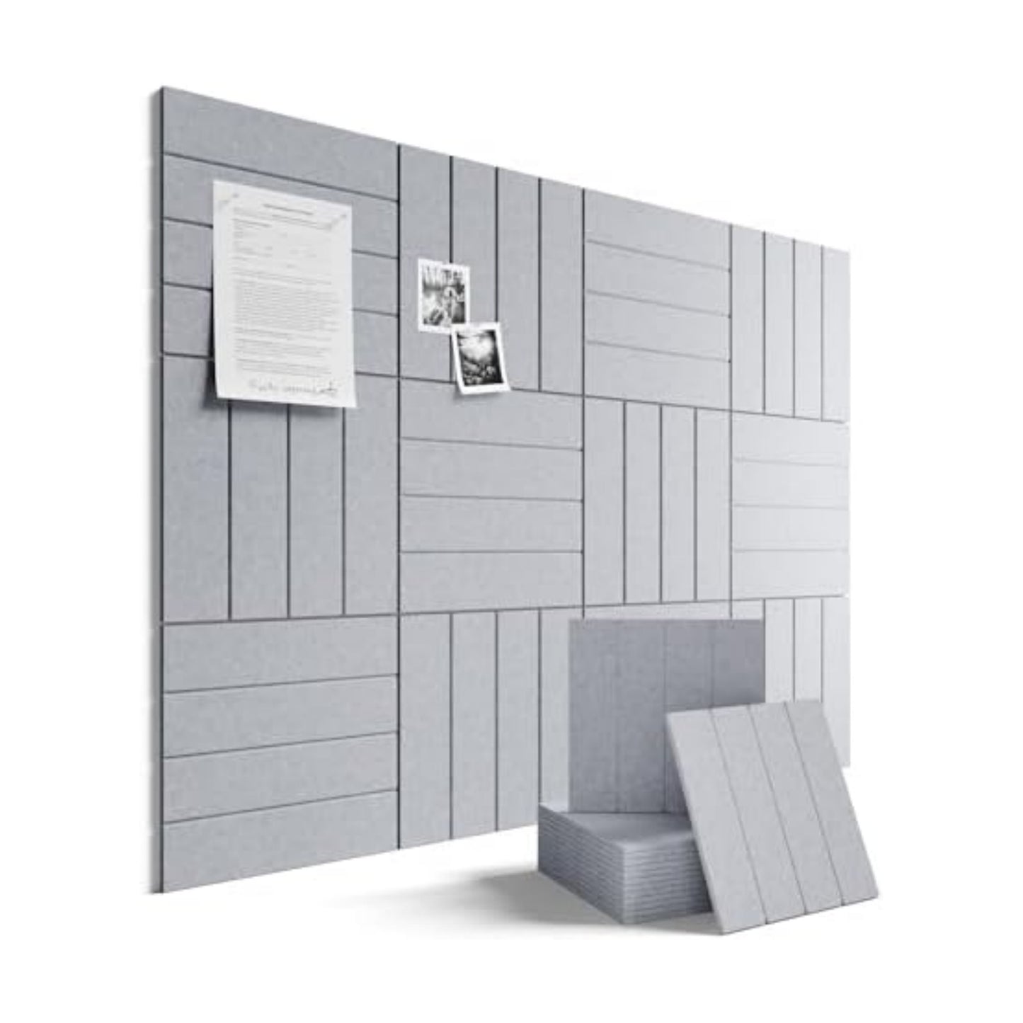 Fluxynara 48" x 36" Large Felt Bulletin Board, Soft Gray