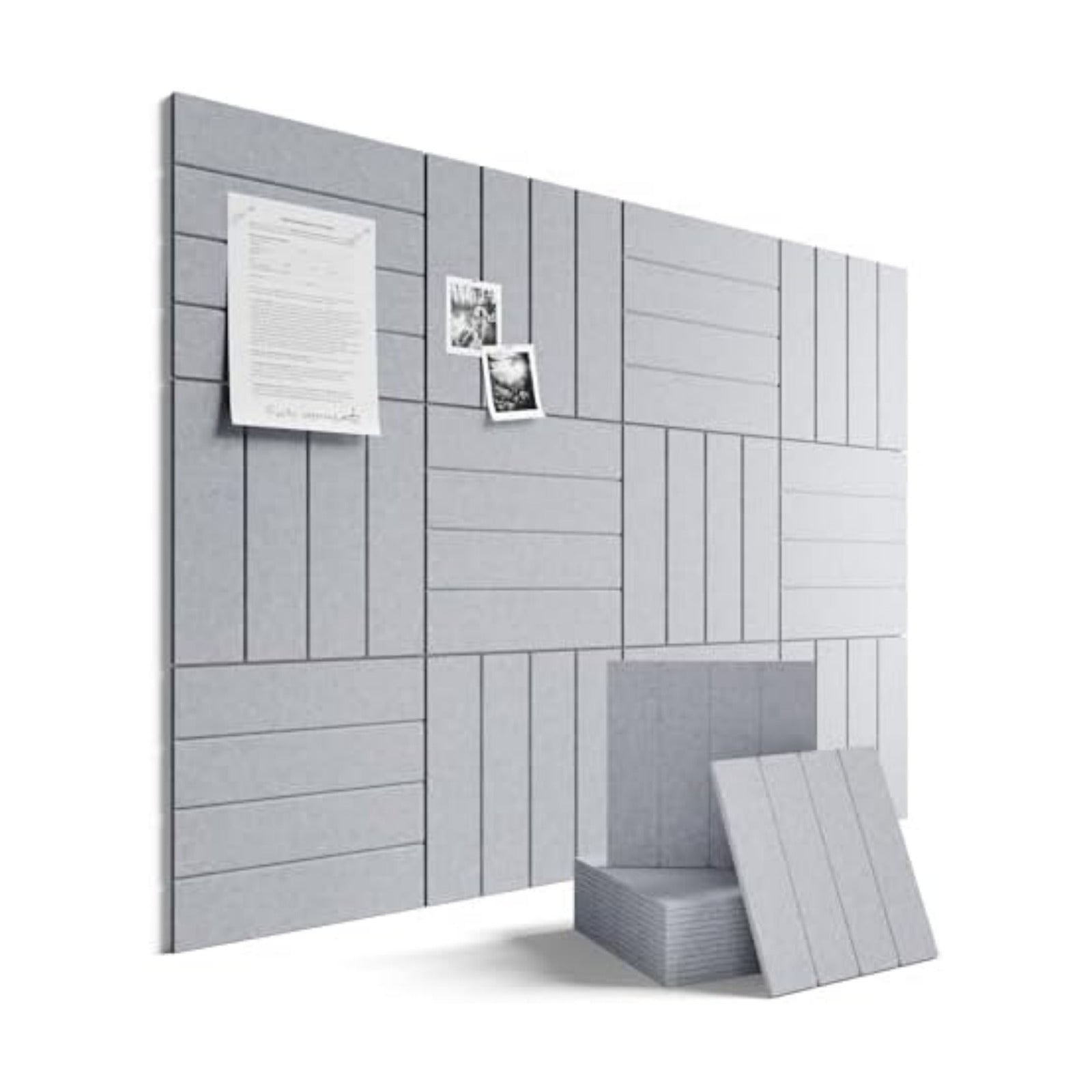 Fluxynara 48" x 36" Large Felt Bulletin Board, Soft Gray