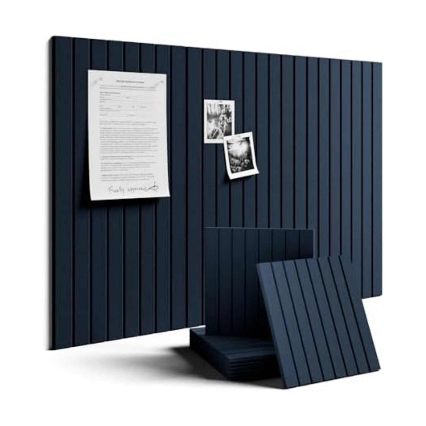 Fluxynara 36" x 24" Large Felt Bulletin Board, Carbon Blue