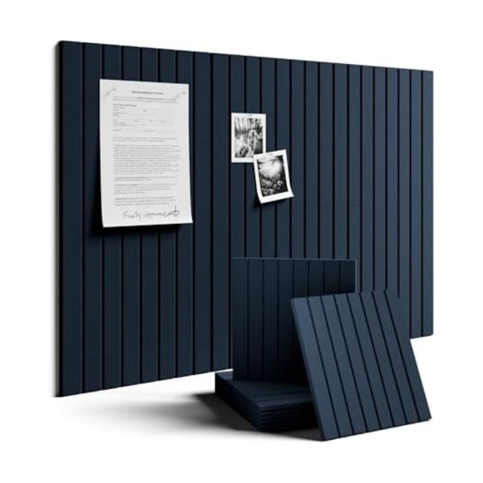 Fluxynara 36" x 24" Large Felt Bulletin Board, Carbon Blue