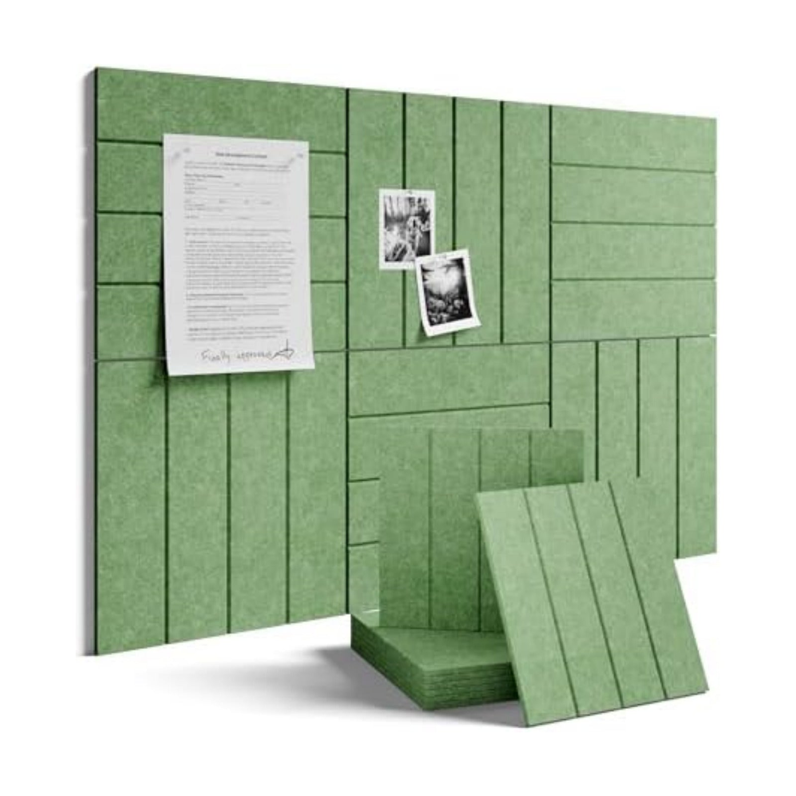 Fluxynara 36" x 24" Large Felt Bulletin Board, Moss Green