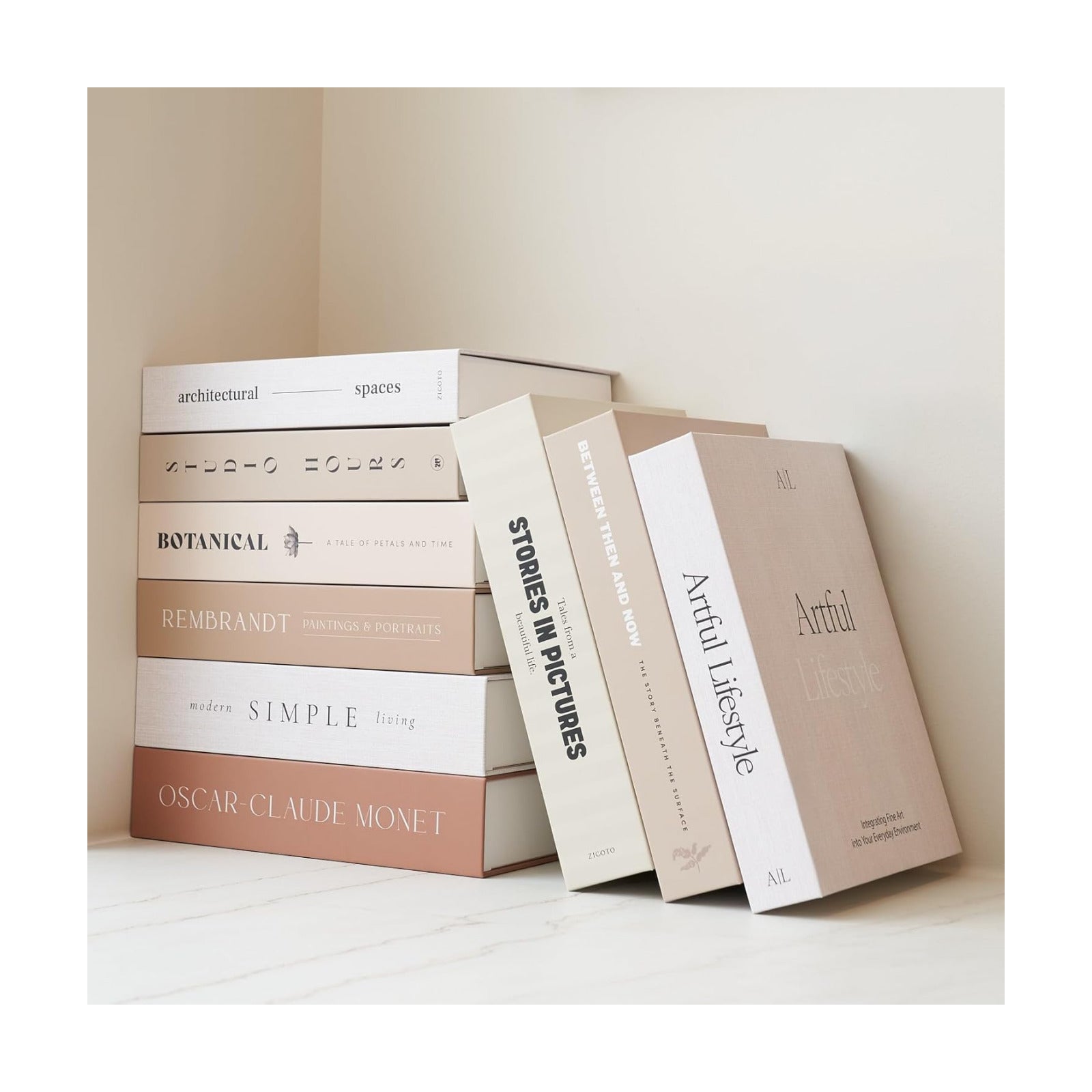 Decorative Books / Boxes Coffee Table / Brown / Set of 9