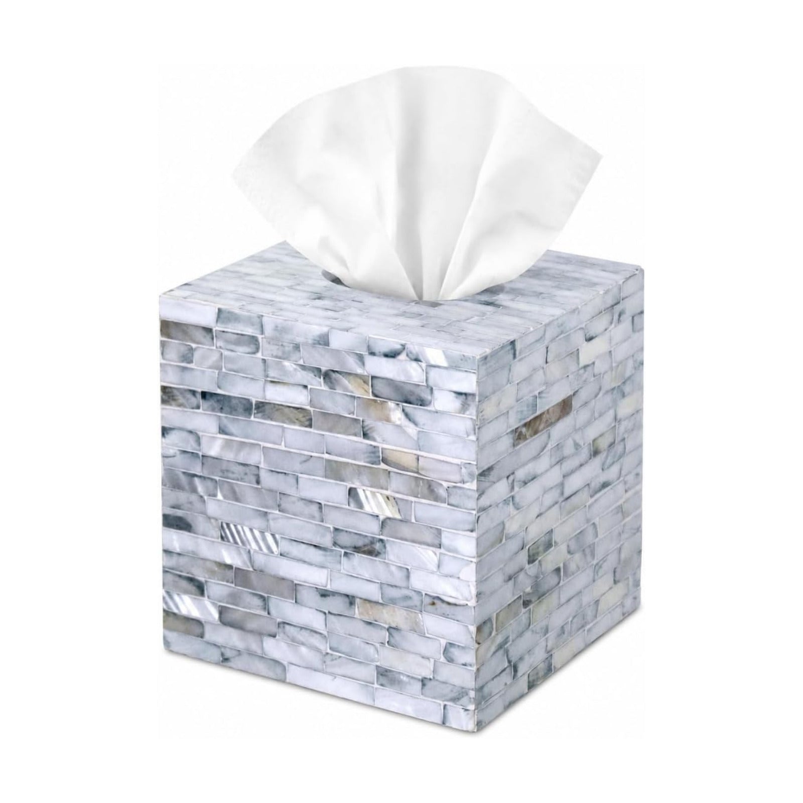 Handcrafted Wooden Tissue Box Cover for Small Cube Tissue Boxes / Blue