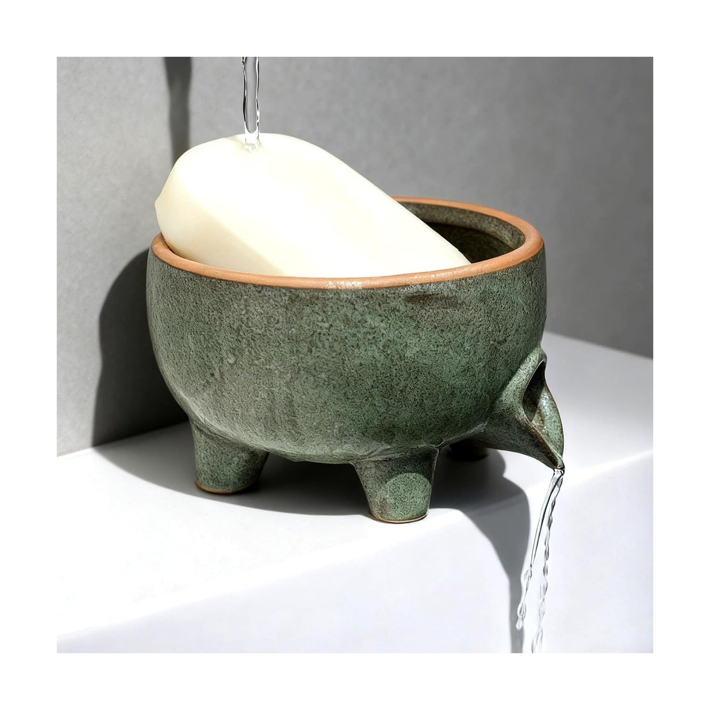 Ceramic Self Draining bar Soap Holder for Shower