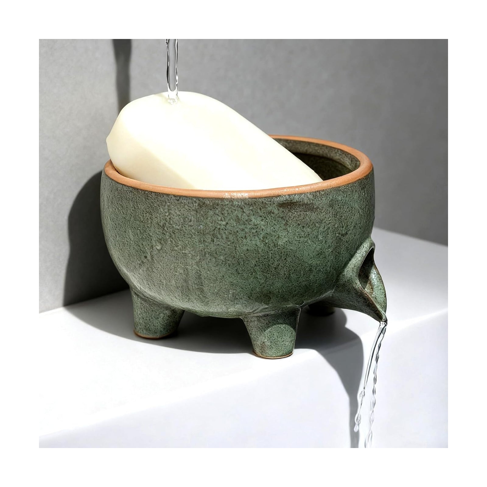 Ceramic Self Draining bar Soap Holder for Shower