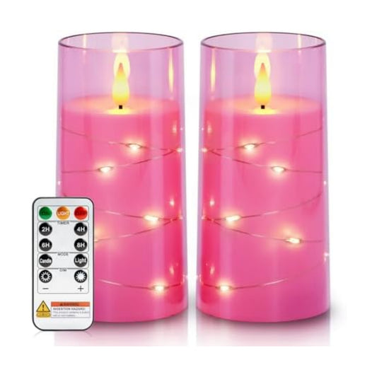 Homemory 3"x6" Flameless Candles, Flickering LED Pillar Candles with Remote