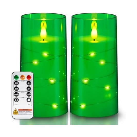 Homemory 3"x6" Flameless Candles, Flickering LED Pillar Candles with Remote
