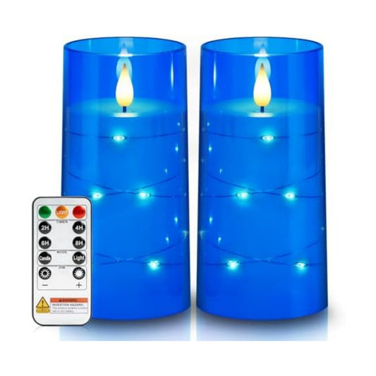 Homemory 3"x6" Flameless Candles, Flickering LED Pillar Candles with Remote