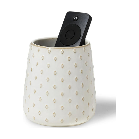 Ceramic TV Remote Control Holder / White
