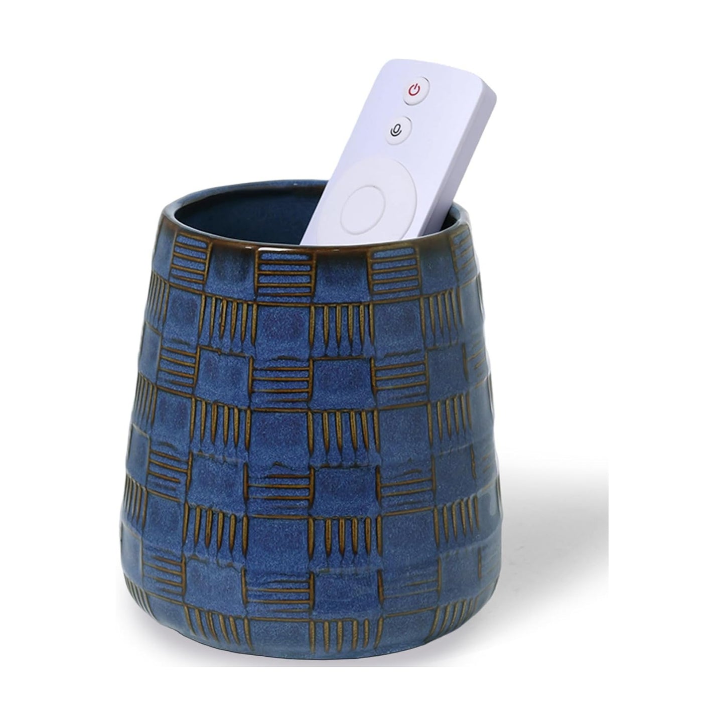 Ceramic TV Remote Control Holder / Blue
