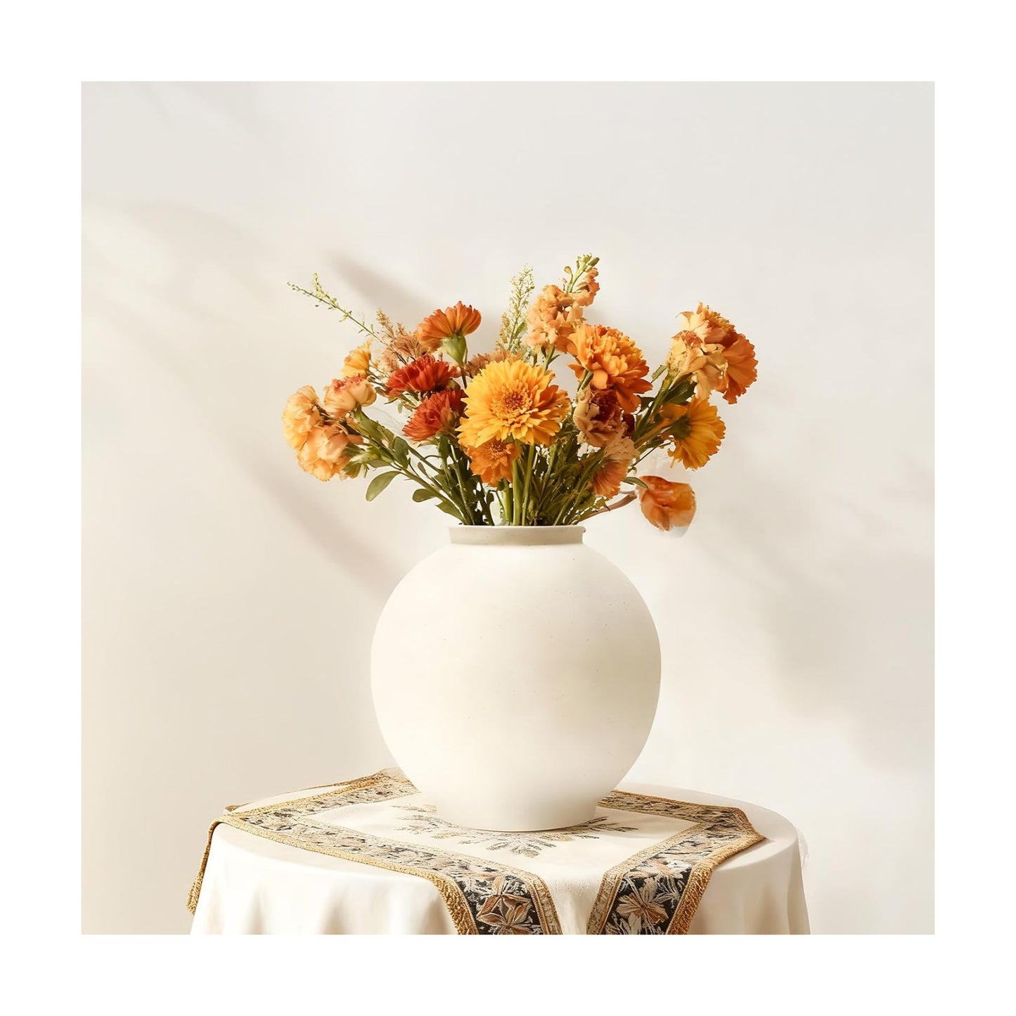 Sandstone Ceramic Flower Vase / 9.8 / 9.8 Inch