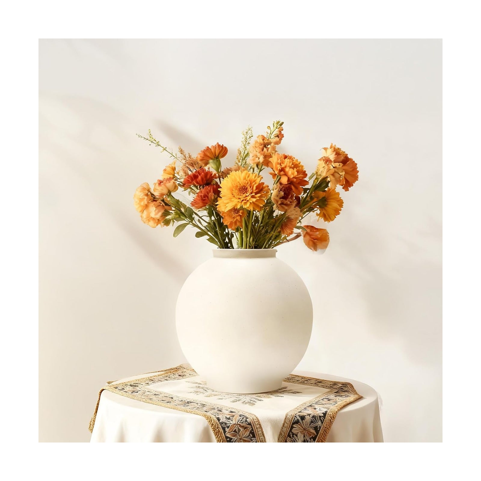 Sandstone Ceramic Flower Vase / 9.8 / 9.8 Inch