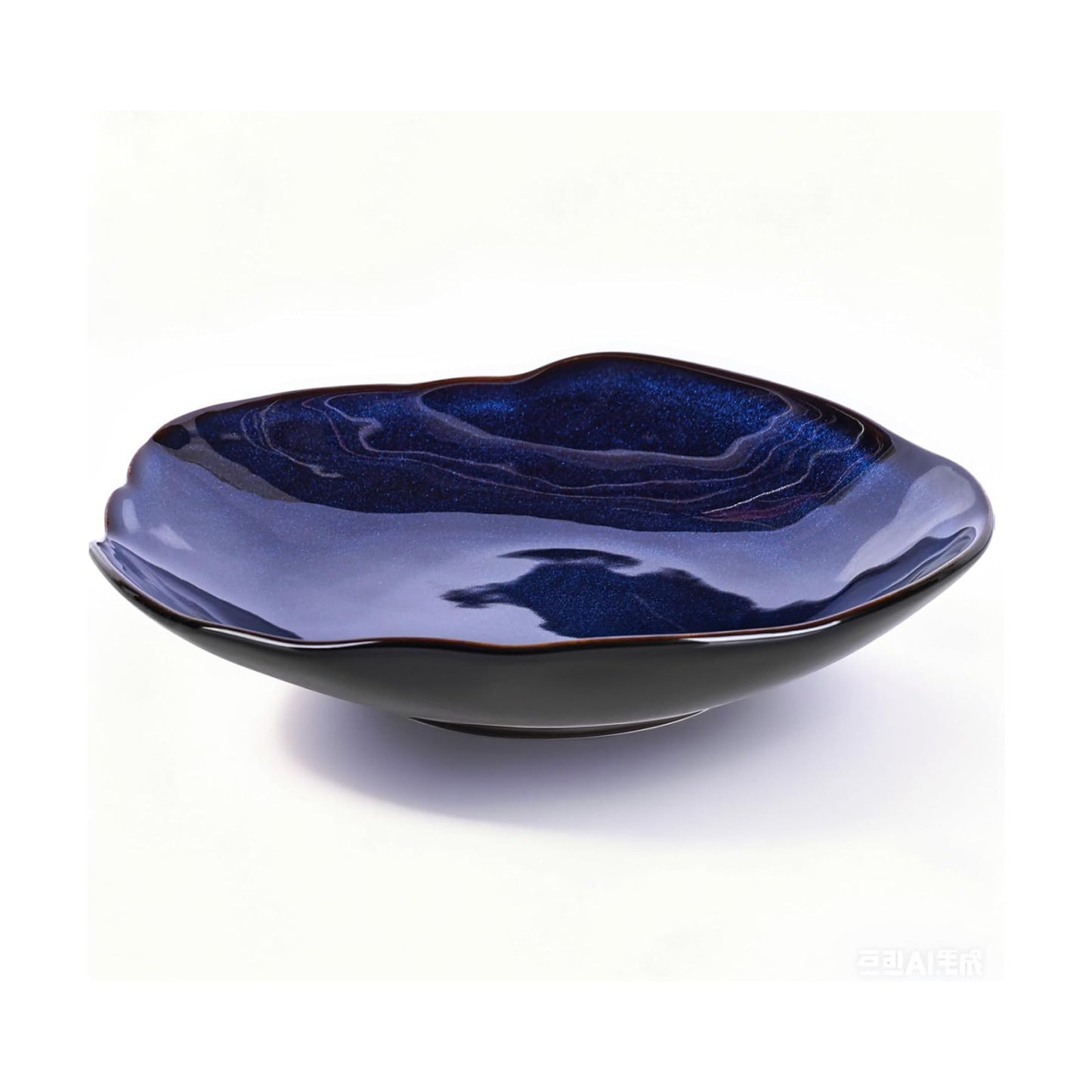 Ceramic Decorative Bowl -8.3" Small Trinket Dish / 8.3in / Blue