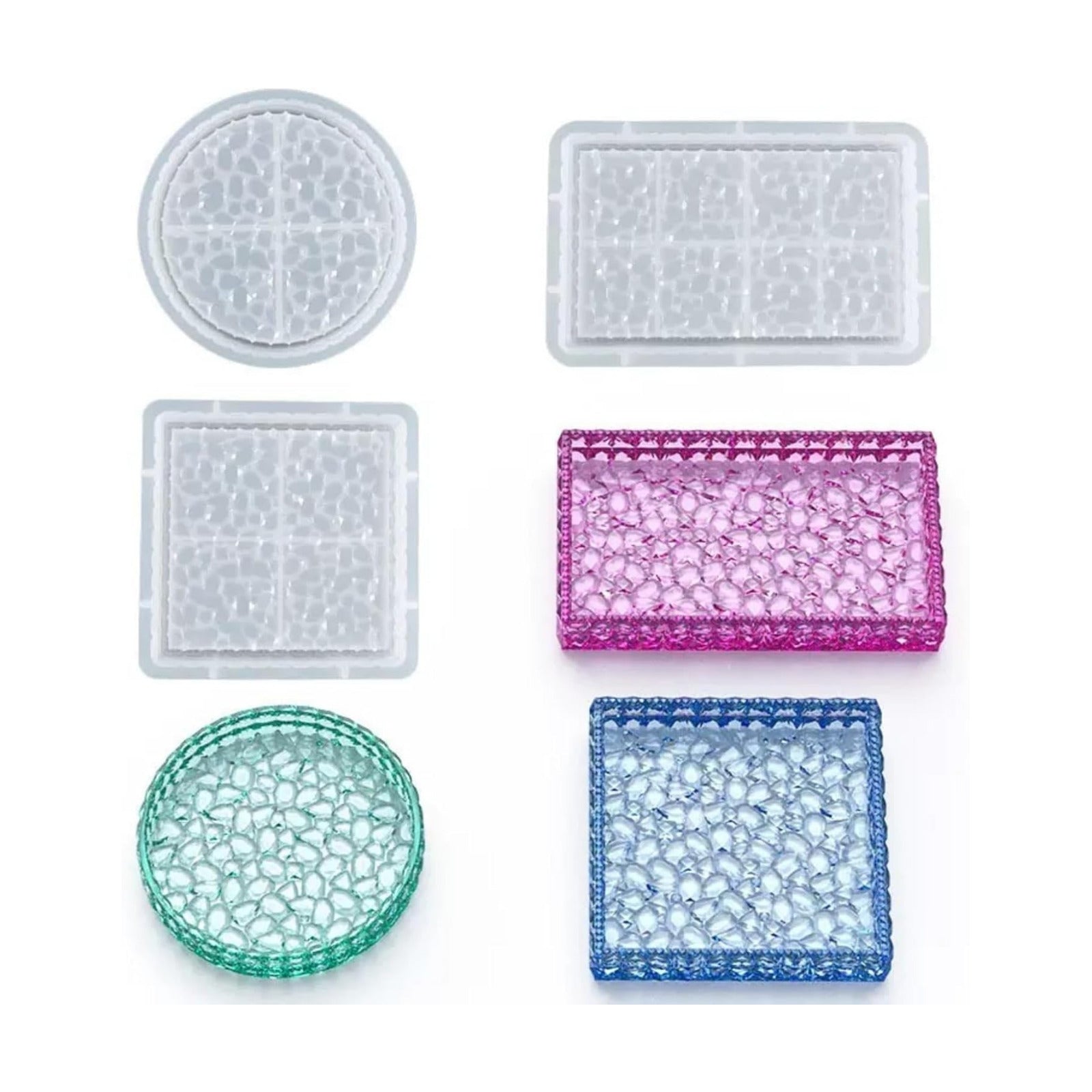 Diamond Silicone Resin Tray Mold / Set of 3