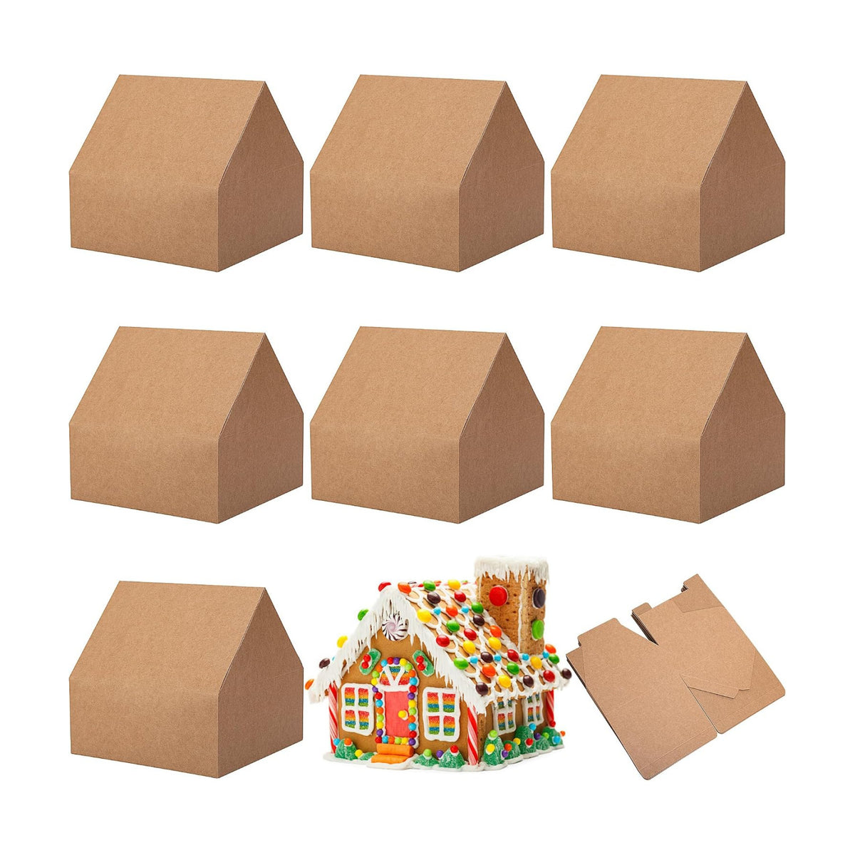 36 Set 6'' Christmas Crafts Gingerbread House, Cardboard House Decorations