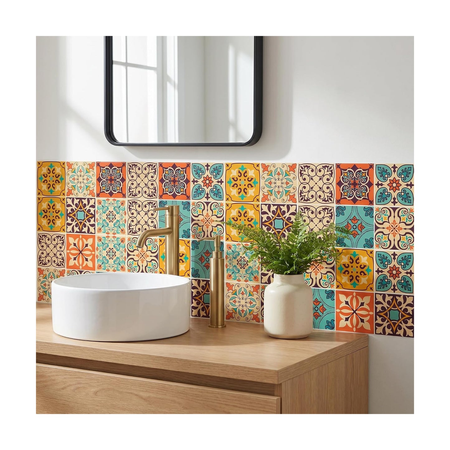 Terracotta and Tile Stickers / Teal / 5.9 Inch / Set of 16