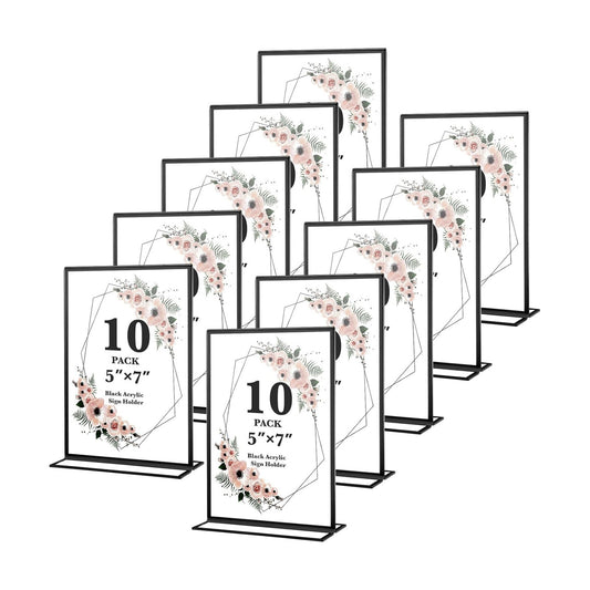 Acrylic Sign Holders / 5 x 7 / Inch-vertical / Clear / Set of 10