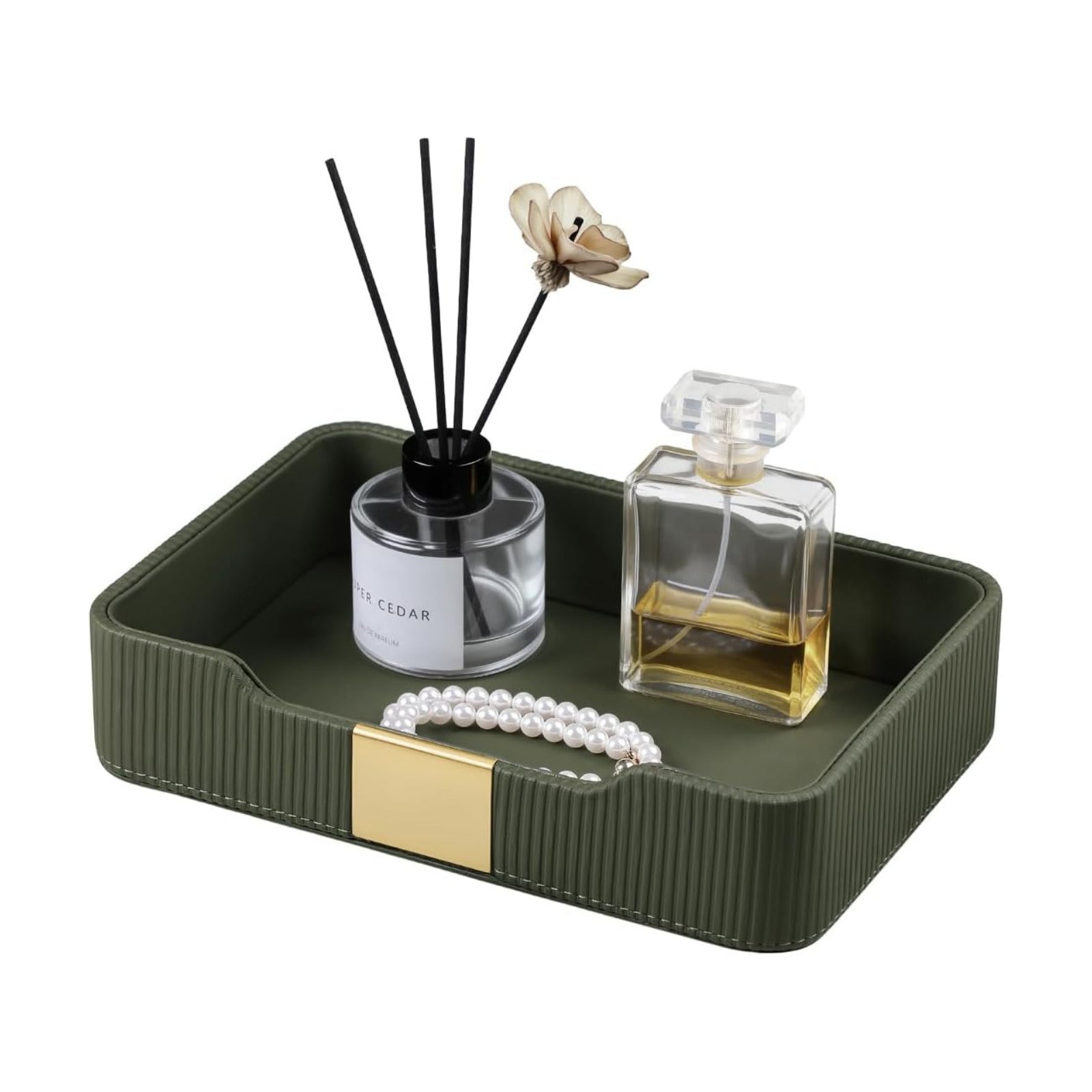 Valet Tray Desktop Storage Organizer / Green