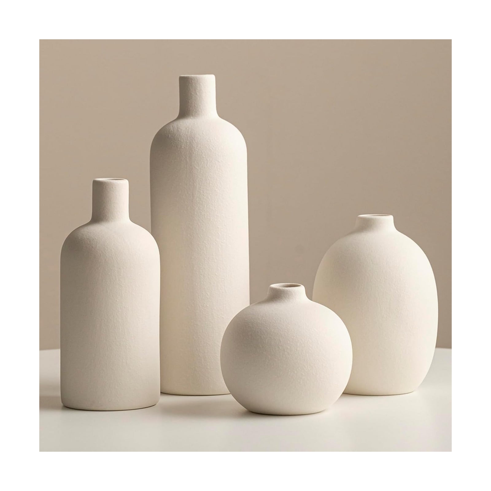 Modern Ceramic Vase Set / White