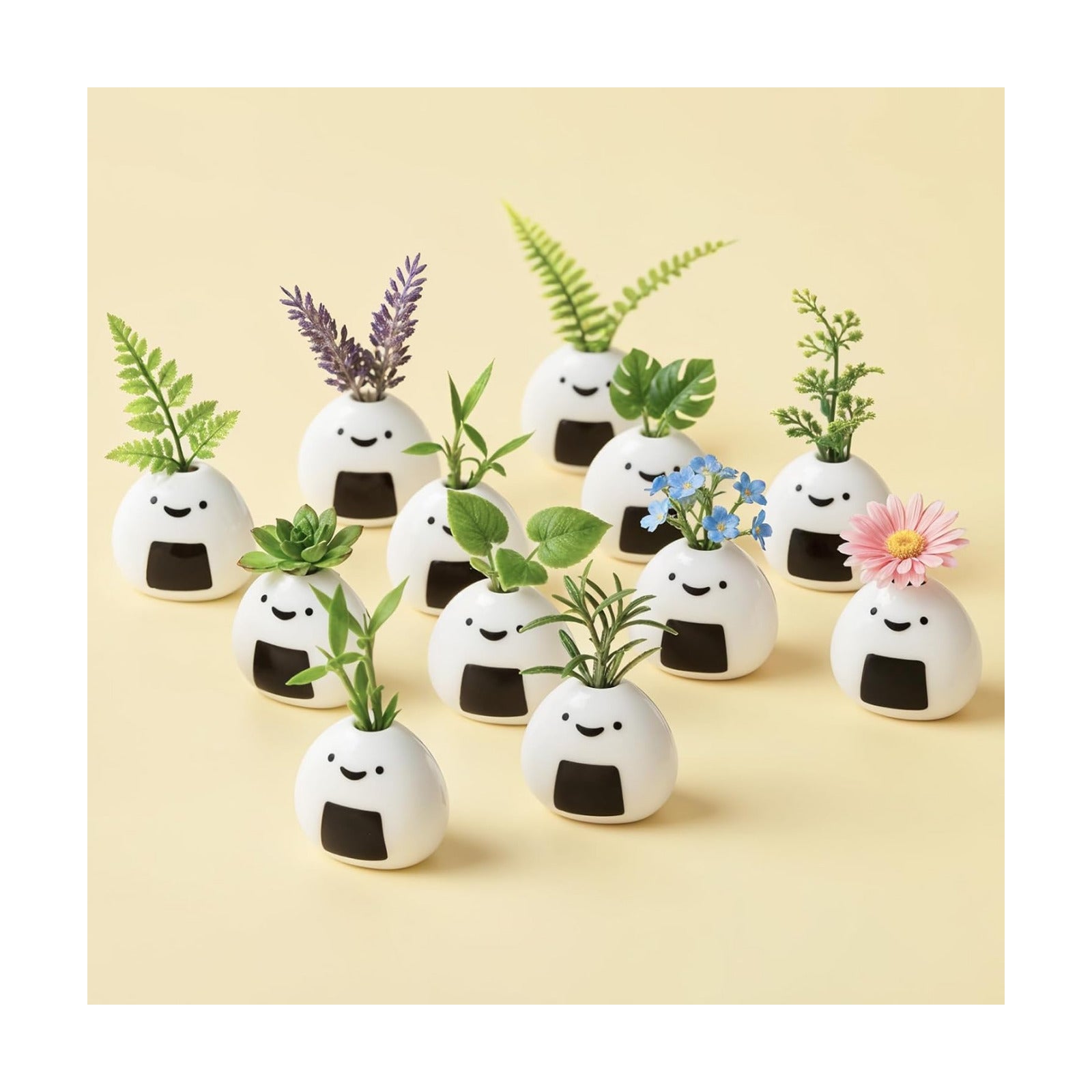 Handmade Ceramic Rice Ball Miniature Vases / Set of 12