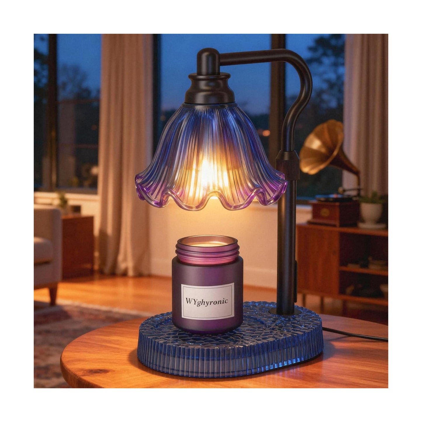 Flower Candle Warmer Lamp with Timer & 4-Level Dimmer, Adjustable Height