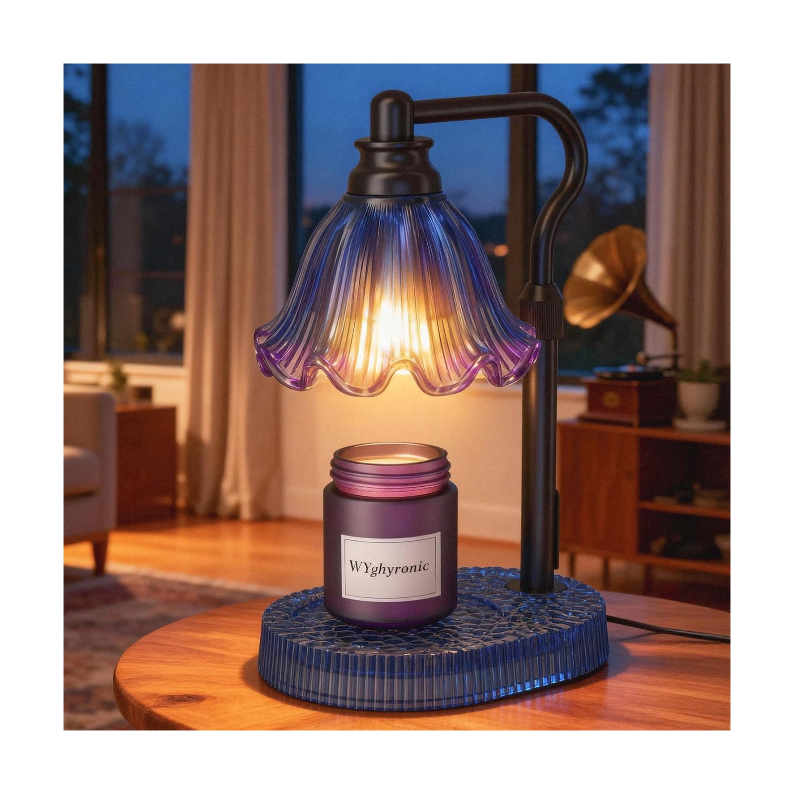 Flower Candle Warmer Lamp with Timer & 4-Level Dimmer, Adjustable Height