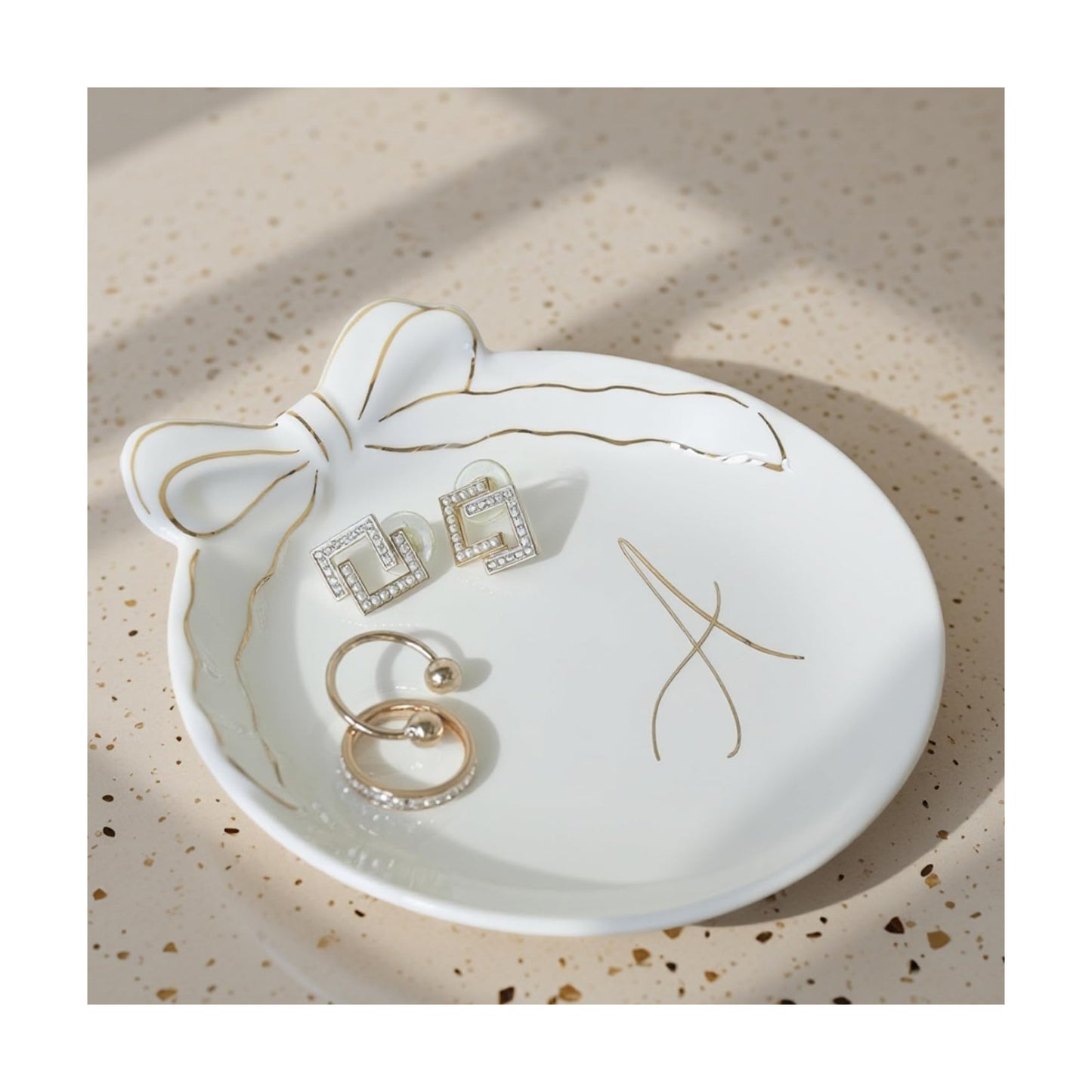 Custom Initial Ceramic Jewelry Tray / A