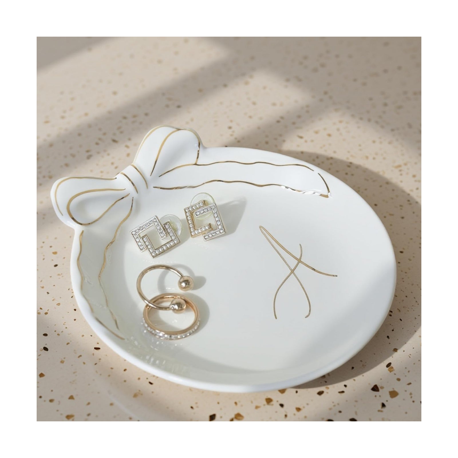 Custom Initial Ceramic Jewelry Tray / A