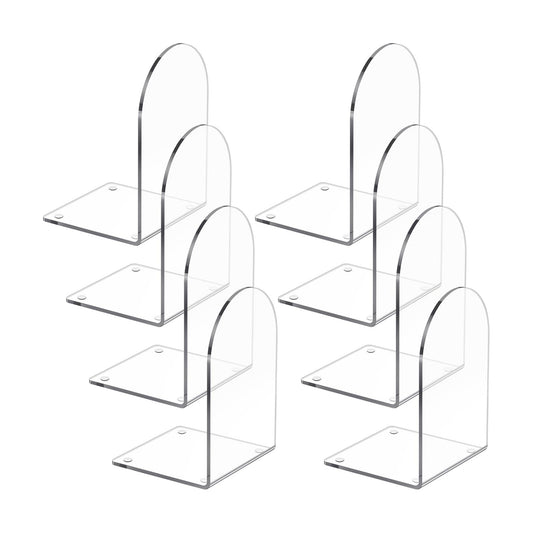 Acrylic Bookends / Bookend Holders / Clear / Set of 8