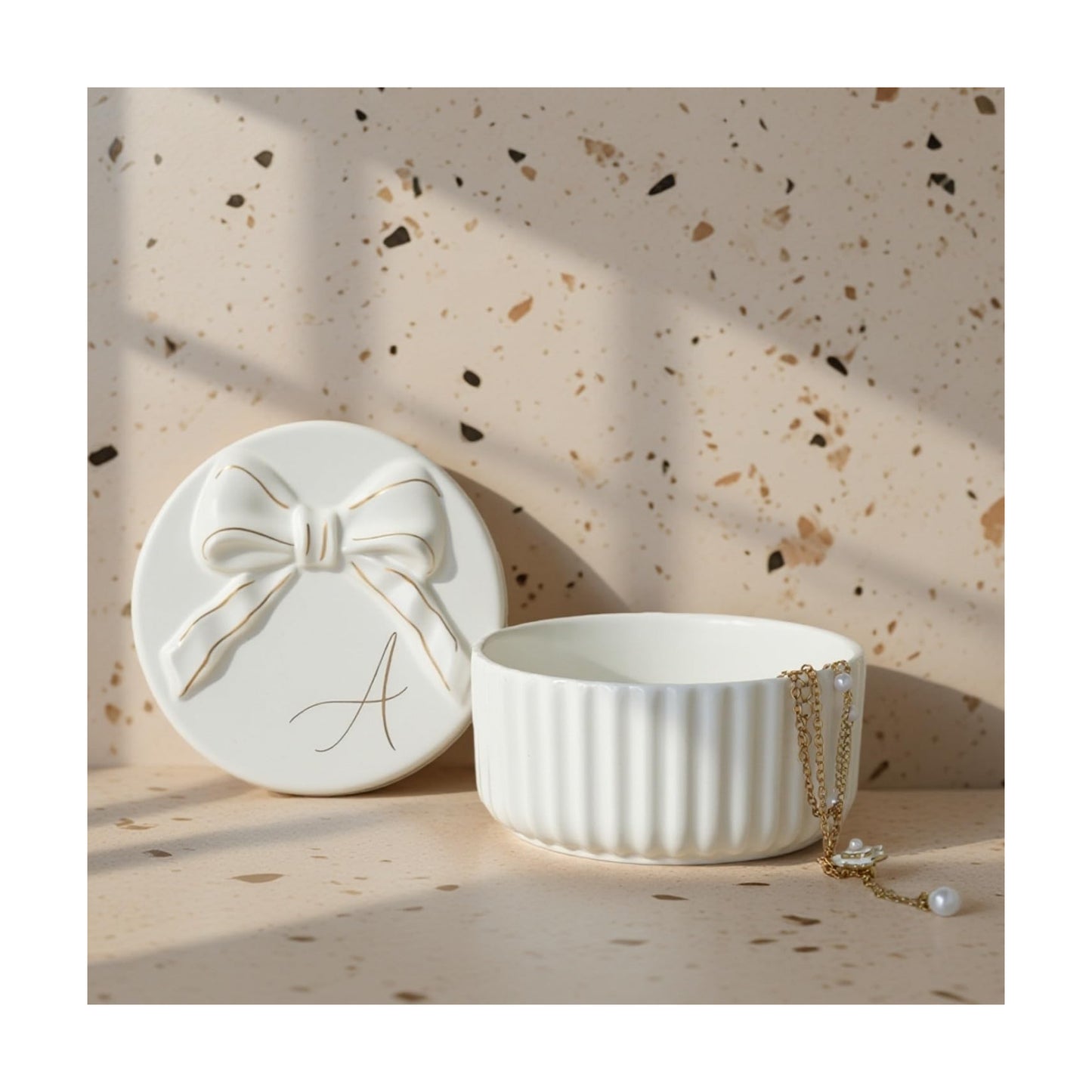 Monogram Ceramic Jewelry Box / A