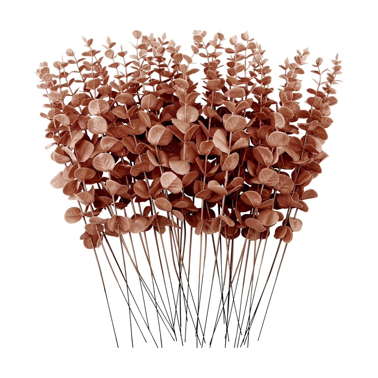 Artificial Eucalyptus Stems Leaves Faux Eucalyptus Stems Branches / Dark Brown / 15 Inch / Set of 36