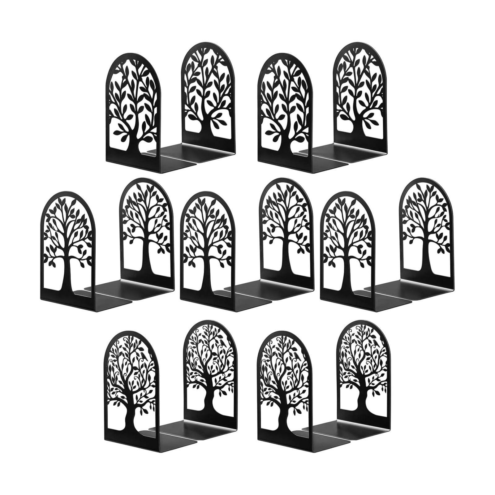 7 Pair Metal Book Ends for Heavy Books / Black