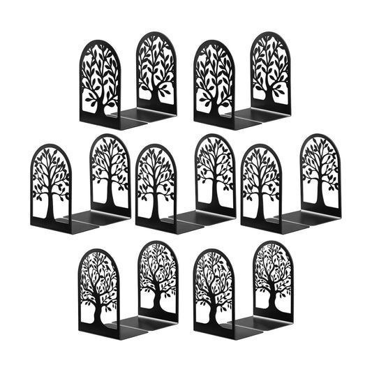 7 Pair Metal Book Ends for Heavy Books / Black