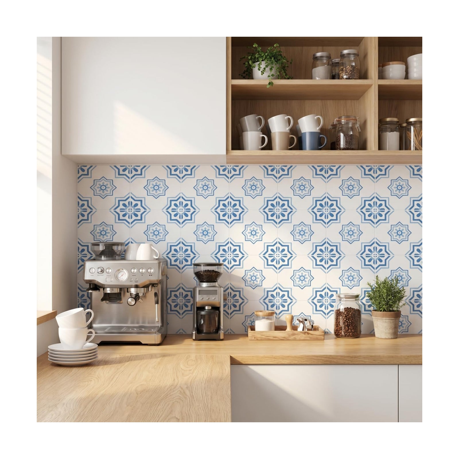 Light Coastal Vinyl Decals / Blue / 4 x 4 / Set of 30
