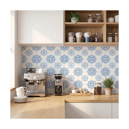 Light Coastal Vinyl Decals / Blue / 4 x 4 / Set of 30