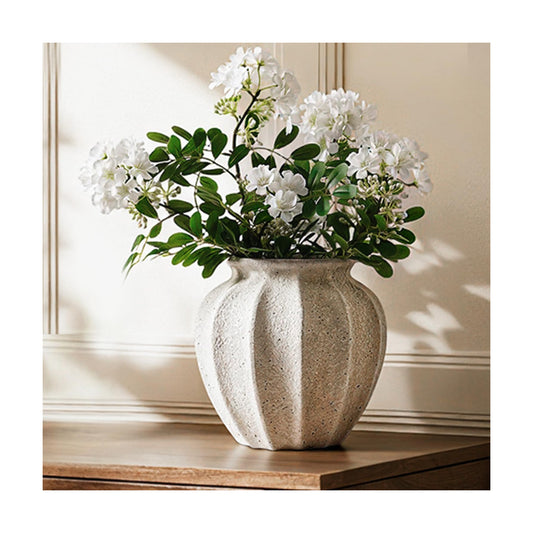 Ceramic Vase / Artisan Large Ceramic Vase for Modern Farmhouse Home Decor / White / 9.3 Inch