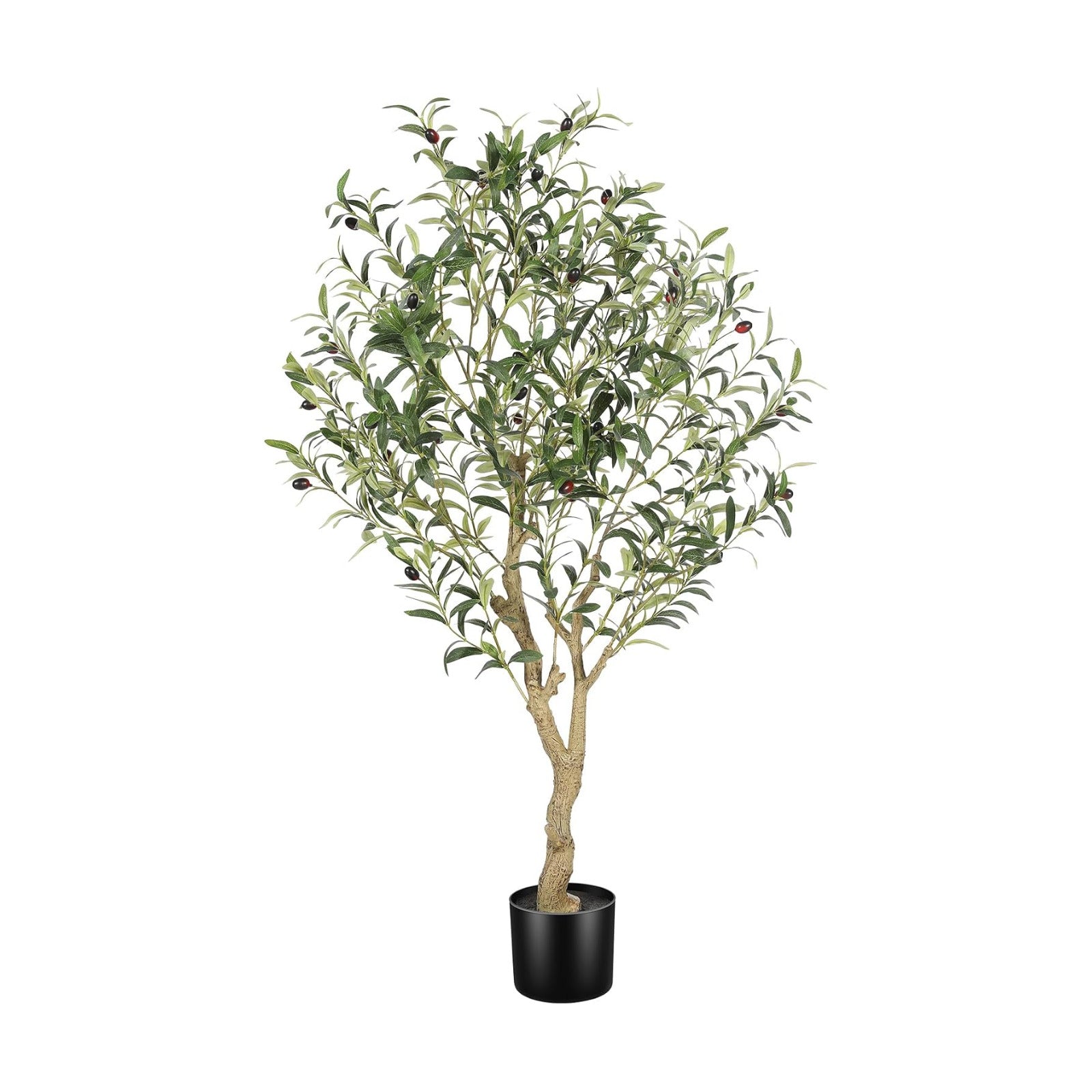 LYERSE Faux Olive Tree 4ft with Large Olive Branches and Lifelike Leaves