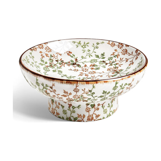 10" Ceramic Decorative Bowl / Vine Green