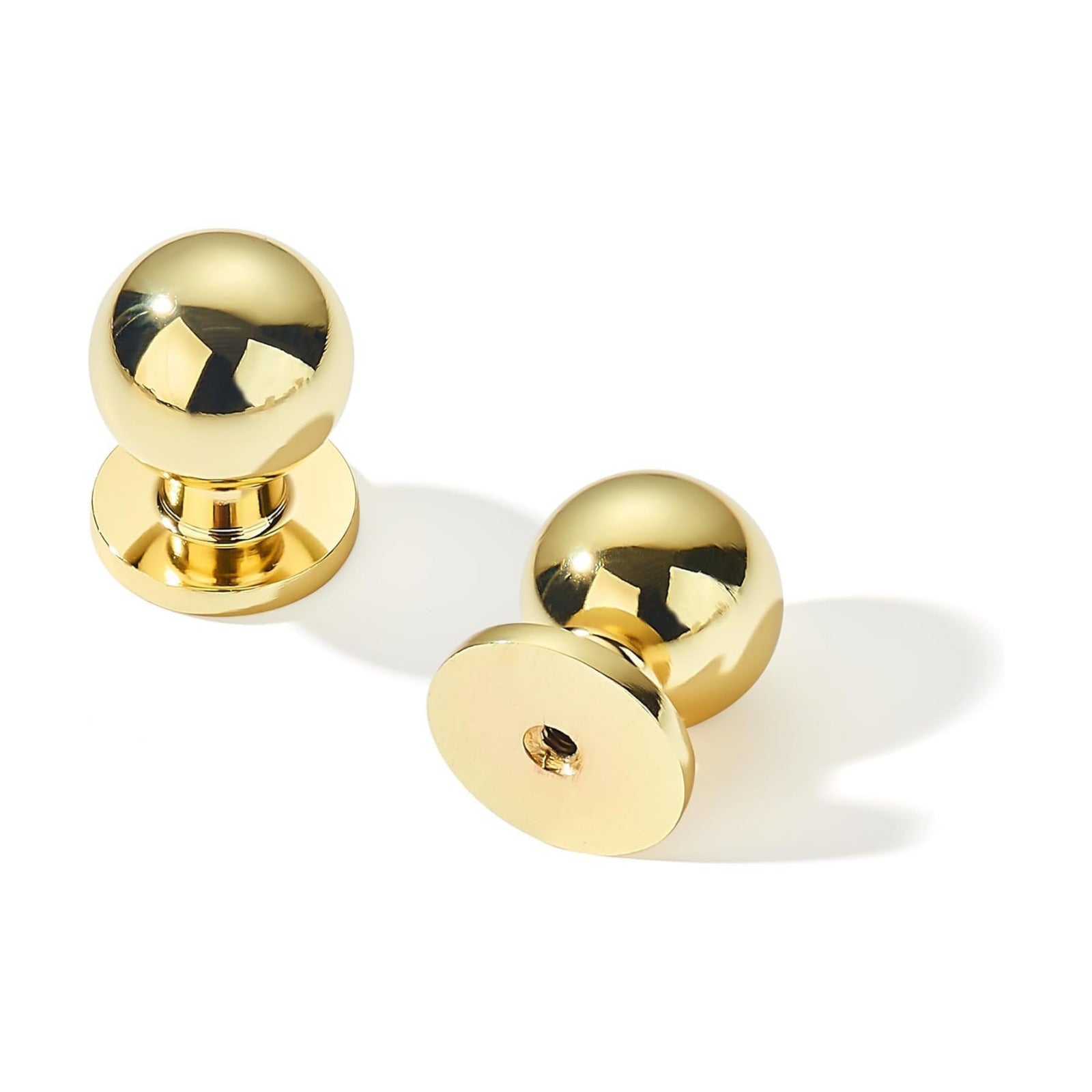 1-1/ Cabinet Knobs Solid Drawer Pulls / 1-1/4" Hole Center / Polished Brass / 4 Inch / Set of 10