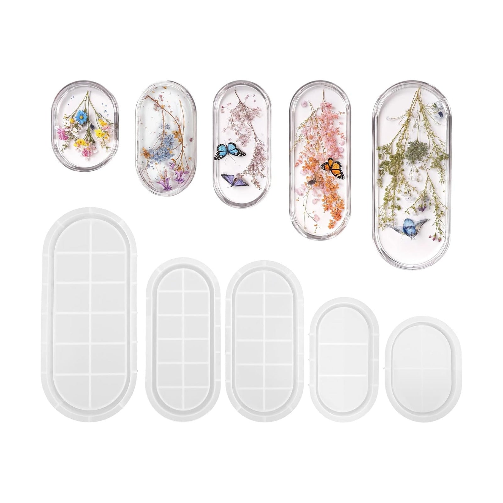 Oval Resin Tray Molds / Set of 5