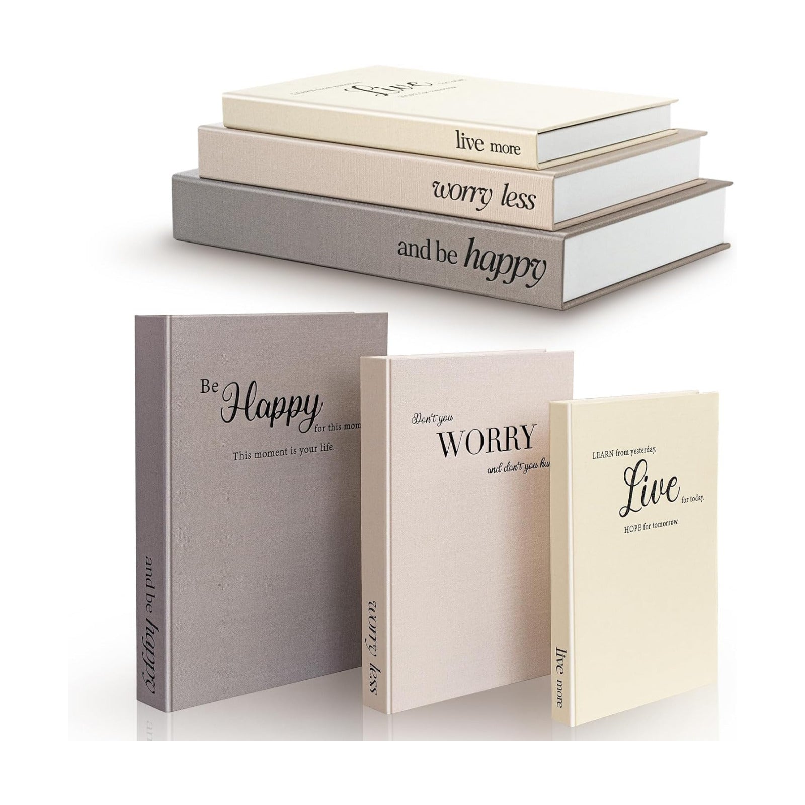 Linen Faux Books / Farmhouse / Set of 3