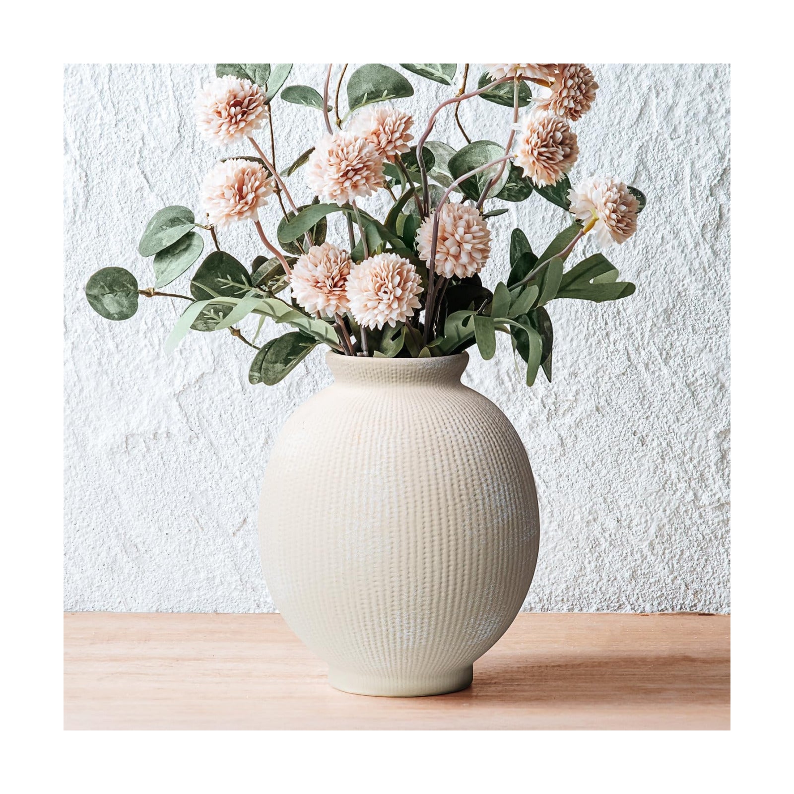 Ceramic Decorative Flower Vase / Modern White-6.8