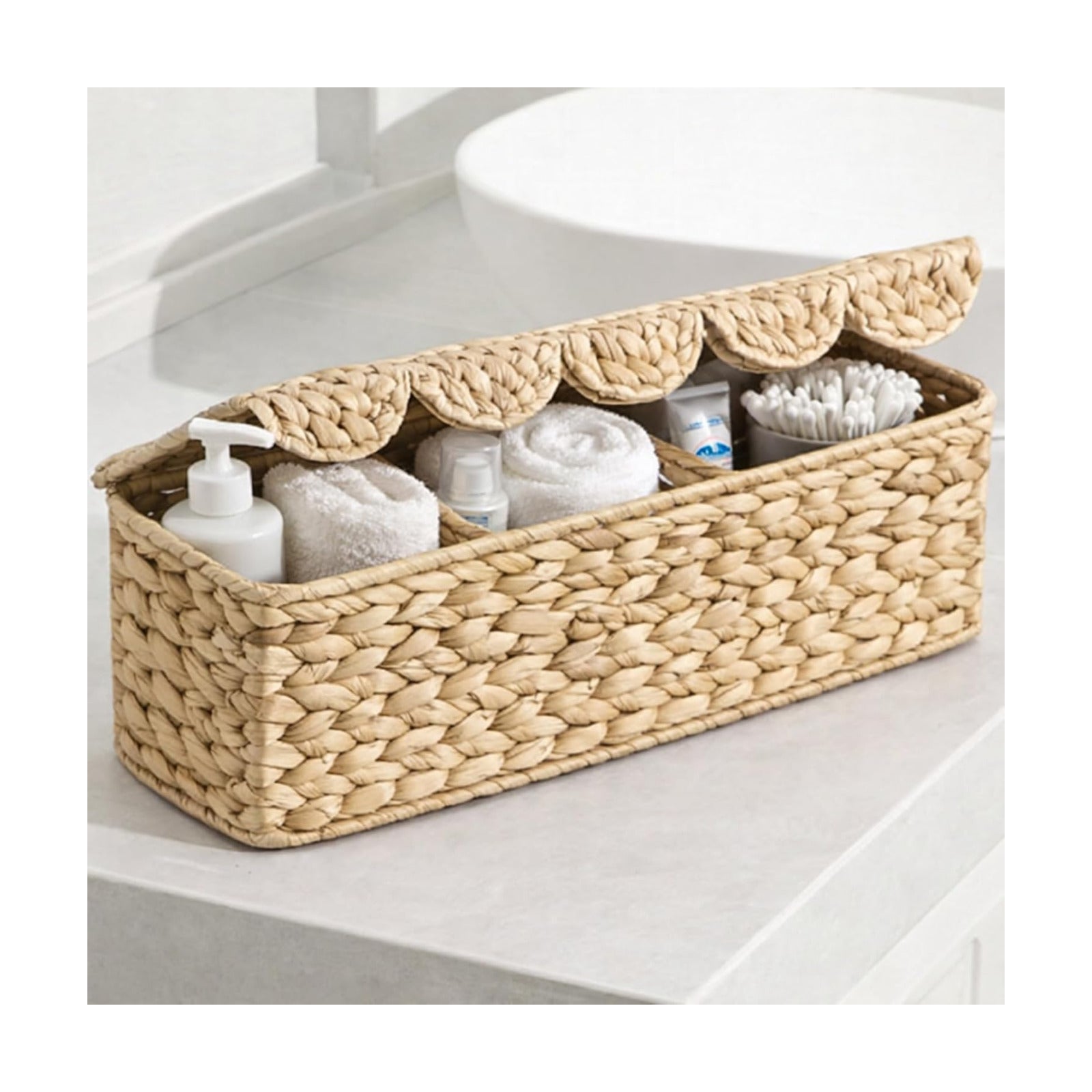 Woven Storage Basket / 3 Compartments