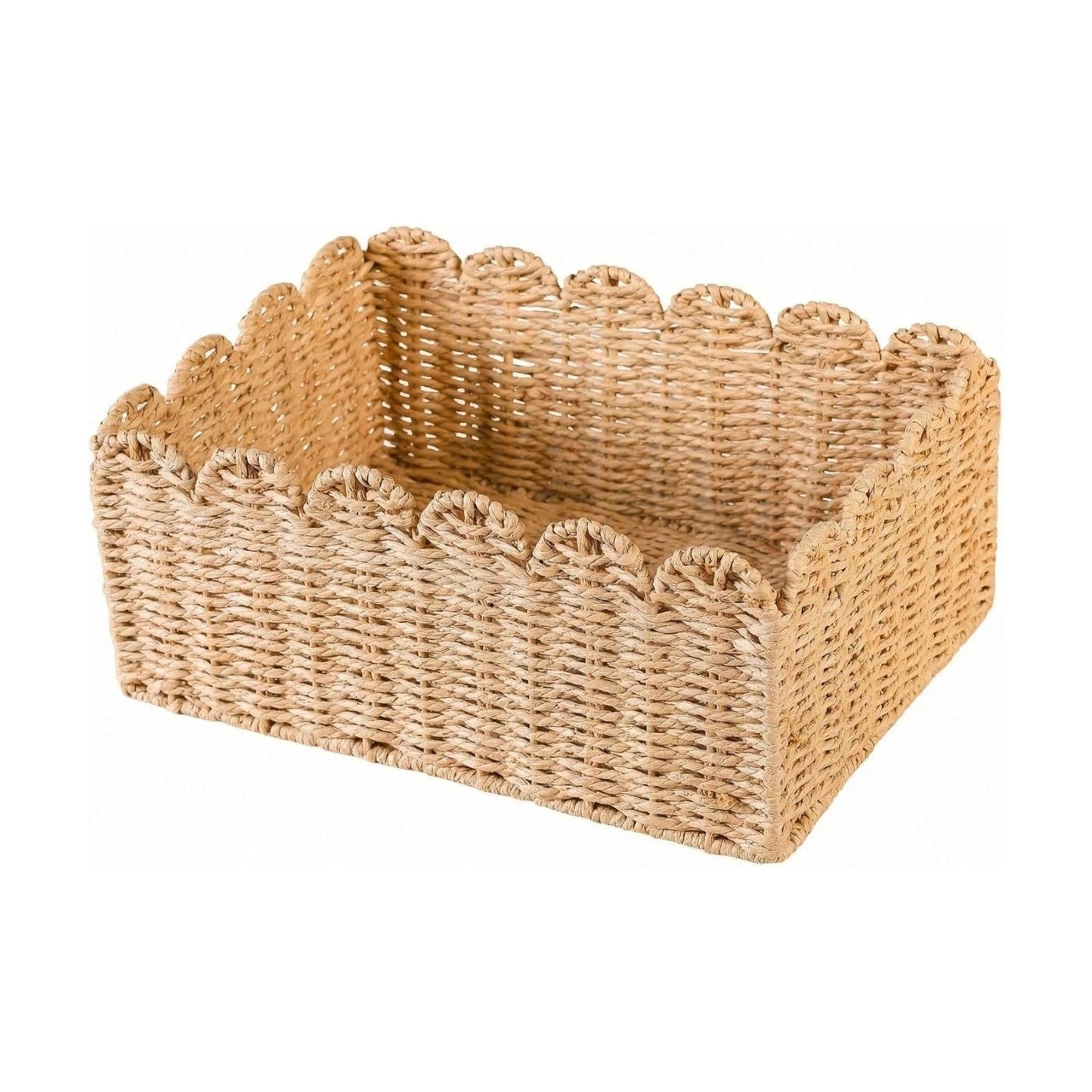 Scalloped Basket / Hand Woven Baskets / M