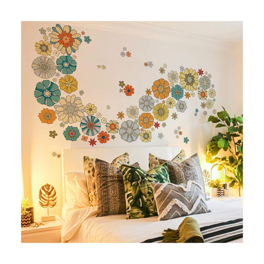 Boho Retro Flower Wall Decal