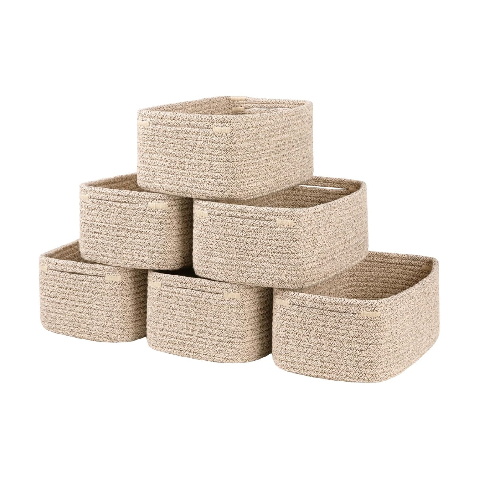 Small Baskets / Storage Baskets / Brown / 11.81 x 7.87 x 4.72 / Set of 6
