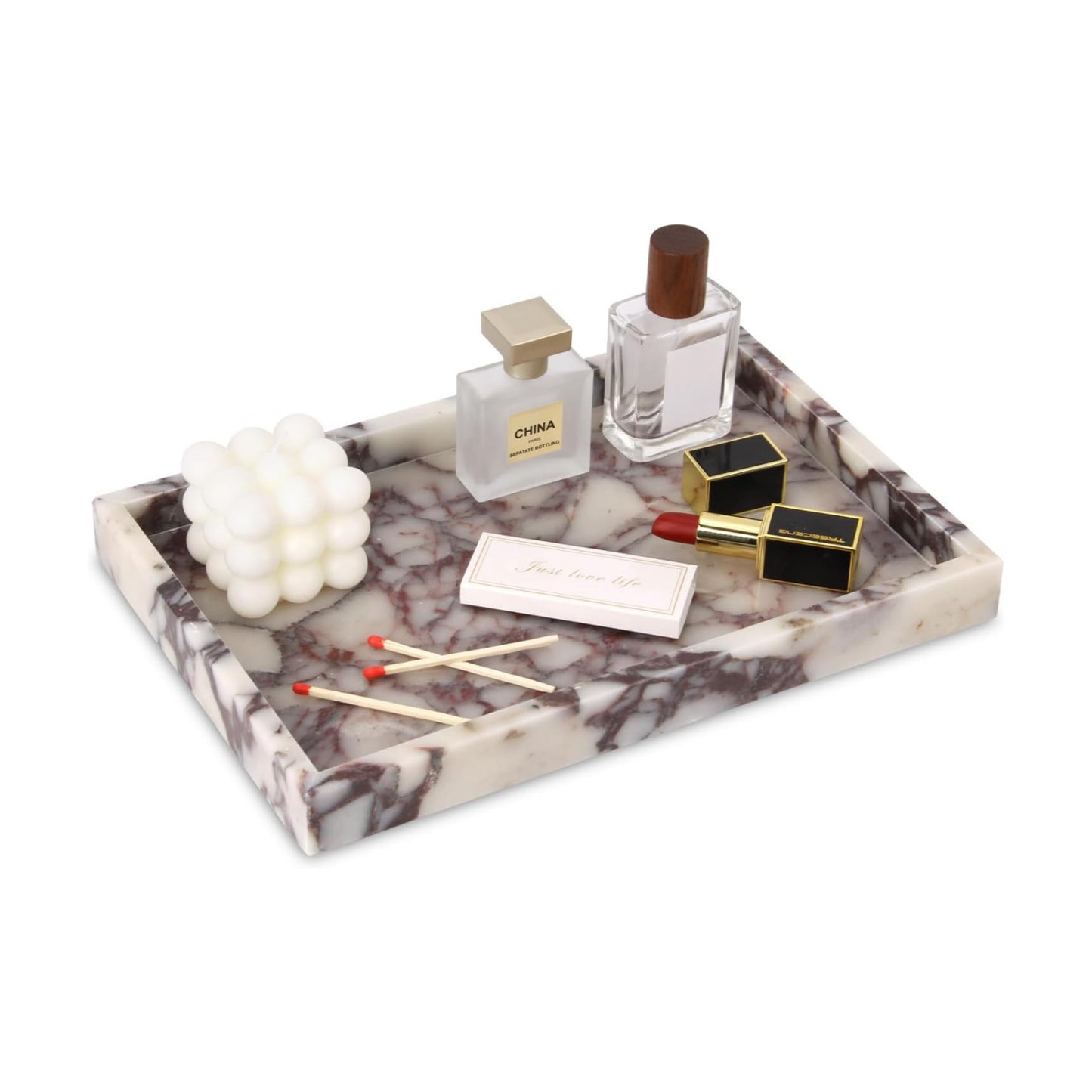 Marble Bathroom Vanity Tray / Calacatta Viola / 12 x 8 x 1.2 / Natural